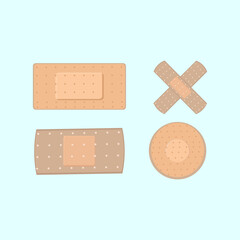 Set of four adhesive patches of different shapes