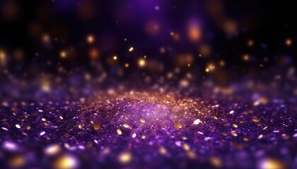Obraz premium Glittering purple and gold particles; magical abstract background; perfect for luxury or fantasy designs