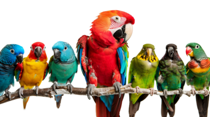 Colorful Parrot on transparent background PNG.