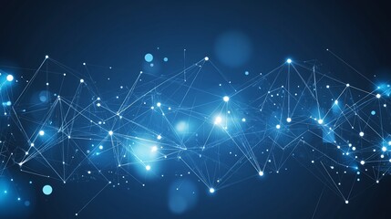 Digital network connection, glowing nodes, dark background, website header