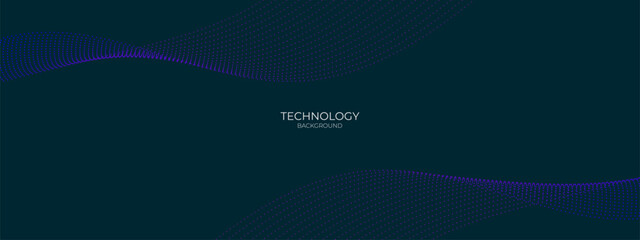 Dark blue purple technology abstract wavy halftone dots background