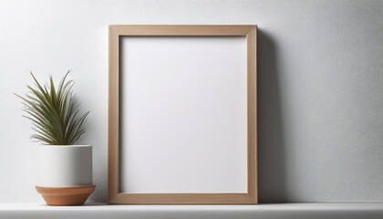 White Canvas Frame on Wall Backdrop, Elegant Minimalism Amidst the Urban Scene, Embracing Versatility in Digital Art, Home Decor and Design Inspiration.