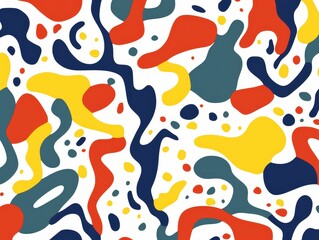 Colorful abstract vector blob shapes pattern on white background for web design, fabric or wrapping