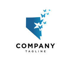 Nevada Butterfly Logo Icon Vector