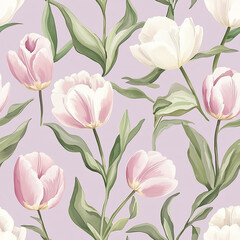 Pink and white tulips a classic floral design in gentle pink and white petals