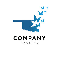 Oklahoma Butterfly Logo Icon Vector
