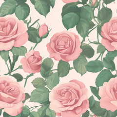 Roses soft blush pink background deep rose pink blooms with graceful appeal