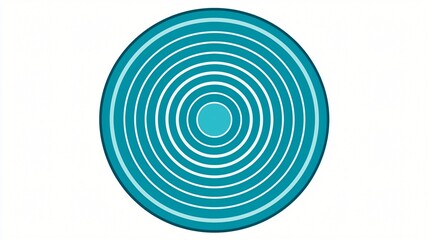 Fototapeta premium Teal concentric circles abstract design, graphic element