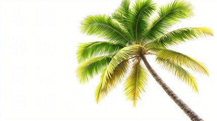 Obraz premium Tropical Palm Trees, White Background, Vacation