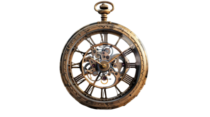 Pocket Watch Gears on transparent background PNG.