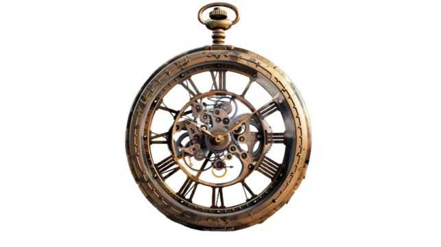 Pocket Watch Gears on transparent background PNG.