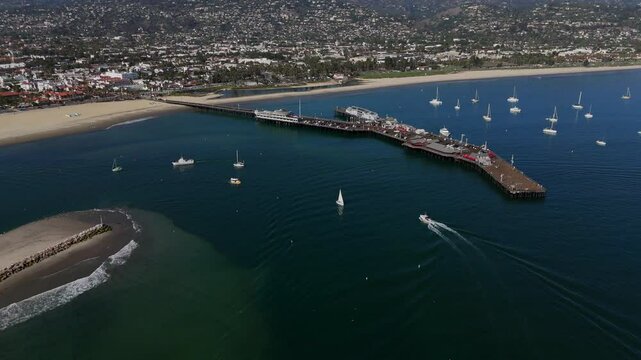 Aerial View of Stearns Wharf, Santa Barbara, California