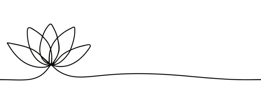 recommend clip art: Lotus flower continuous line drawing