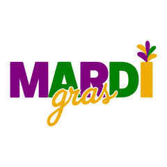 Mardi Gras Festive Typography Illustration © KayBeeSVGs