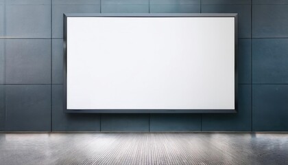 Vacant White Billboard Canvas Awaiting Its Story, Illuminating an Office Space with Pristine Simplicity, Stirring Up Creative Potential and Echoes of Modern Minimalism.