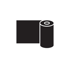 Construction film roll ,vector flat black trendy style illustration for web and app..eps