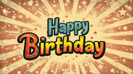 vintage retro poster with a word saleFestive birthday scene