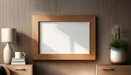 Modern Charm Empty Picture Frame Enhances Stylish Interior Design, Elevating Minimalist Aesthetics with Subtle Elegance and Timeless Simplicity