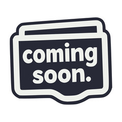 Obraz premium coming soon label banner notification flat color vector illustration template design