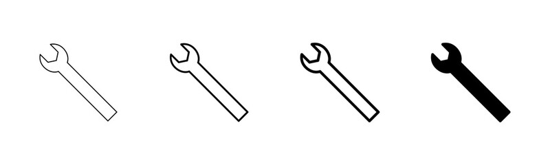 wrench icon vector isolated on white background. Wrench vector icon. Spanner symbol