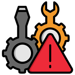 Technical Problems Icon, Symbol, Lineal Color