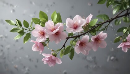 Obraz premium Delicate flower petals unfolding from a leafy branch, greenery, wedding, branches