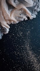 Glittering Lace on Black Background