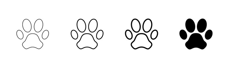 Paw icon vector isolated on white background. Paw Print icon