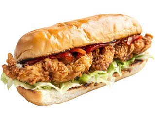 Tasty Crunchy Chicken Sub with Fresh Ingredients &ndash; Perfect for Restaurant Menus and Ads