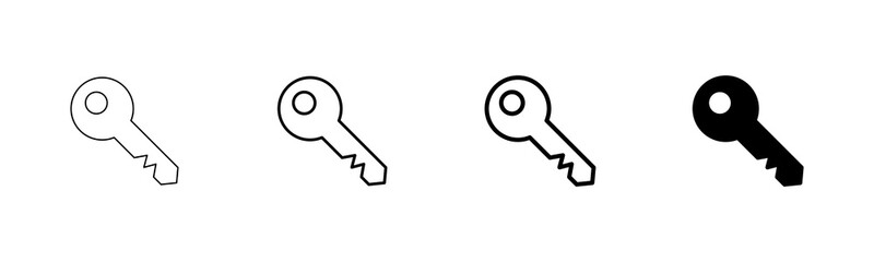 Key icon vector isolated on white background. Key vector icon. Key symbol. security