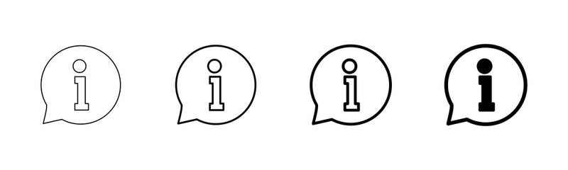 Information icon vector isolated on white background. Info sign. About us