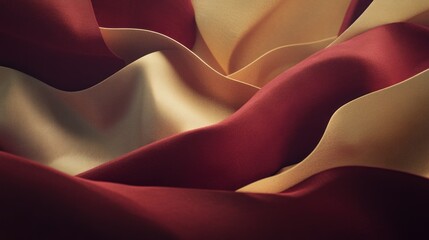 Fototapeta premium Abstract Draped Fabric in Red and Gold Hues