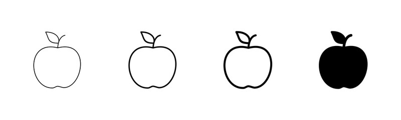 Apple icon vector isolated on white background. Apple vector icon.