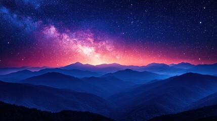 Majestic Mountains Underneath a Starry Night Sky
