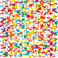 Colorful abstract pattern. Dynamic geometric elements. Modern artistic texture. Vivid scattered shapes.