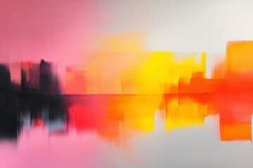 Fototapeta premium Cityscape abstract colorful water reflection for commercial background or digital art