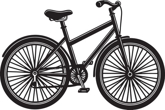 Cycle Silhouette Sleek Black and White Bicycle Design