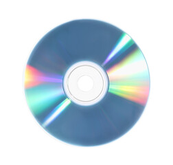 One shiny compact disc isolated on white