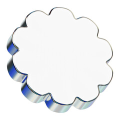 chrome abstract shape 3d icon isolated on the transparent background