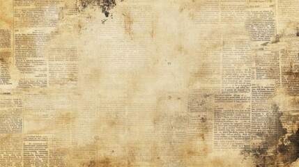Vintage Newspaper Texture: Grunge Background with Worn Paper and Inked Text