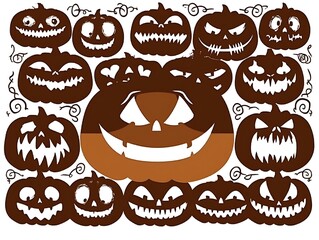 Halloween pumpkin silhouettes