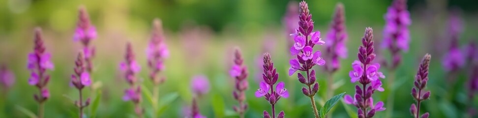 Delicate purple flowers on Bistorta officinalis, nature photography, purple