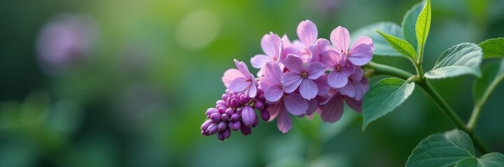 Obraz premium Soft lilac and gray tones blend into each other on a textured pepper plant stem, natural, foliage, lilac