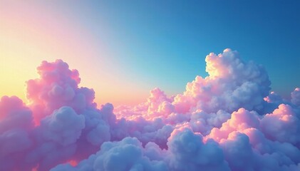 Iridescent colors in the sky as clouds change shapes, whimsical, natural