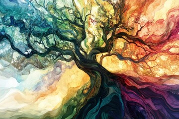 Fototapeta premium Behold wondrous essence of our Earth, a vibrant and ever-evolving planet, where landscapes shift, weather dances, and life's is intricately woven