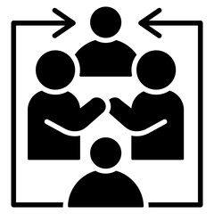 Financial Production Partners Icon, Symbol, Glyph Black