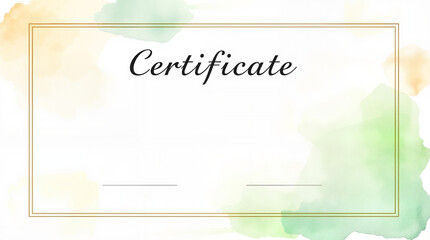 Elegant certificate template with watercolor design
