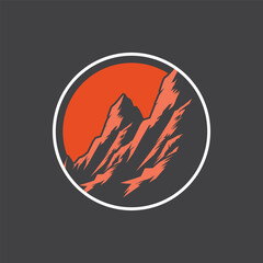 Mountain logo design inspiration, Mountain illustration, outdoor adventure . Vector graphic print for t shirt and other uses