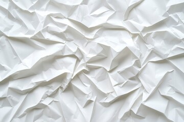 Obraz premium Wrinkled White Paper Texture Abstract, background, craft, mockup, art