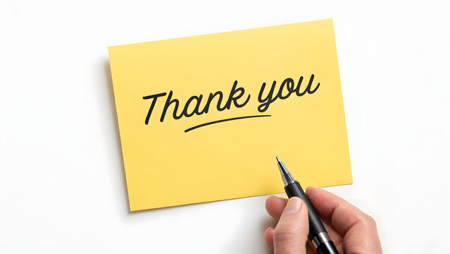 Thank You Note on Yellow Card